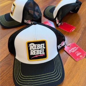 American Needle Bowie Trucker Hat - Black, White, Yellow